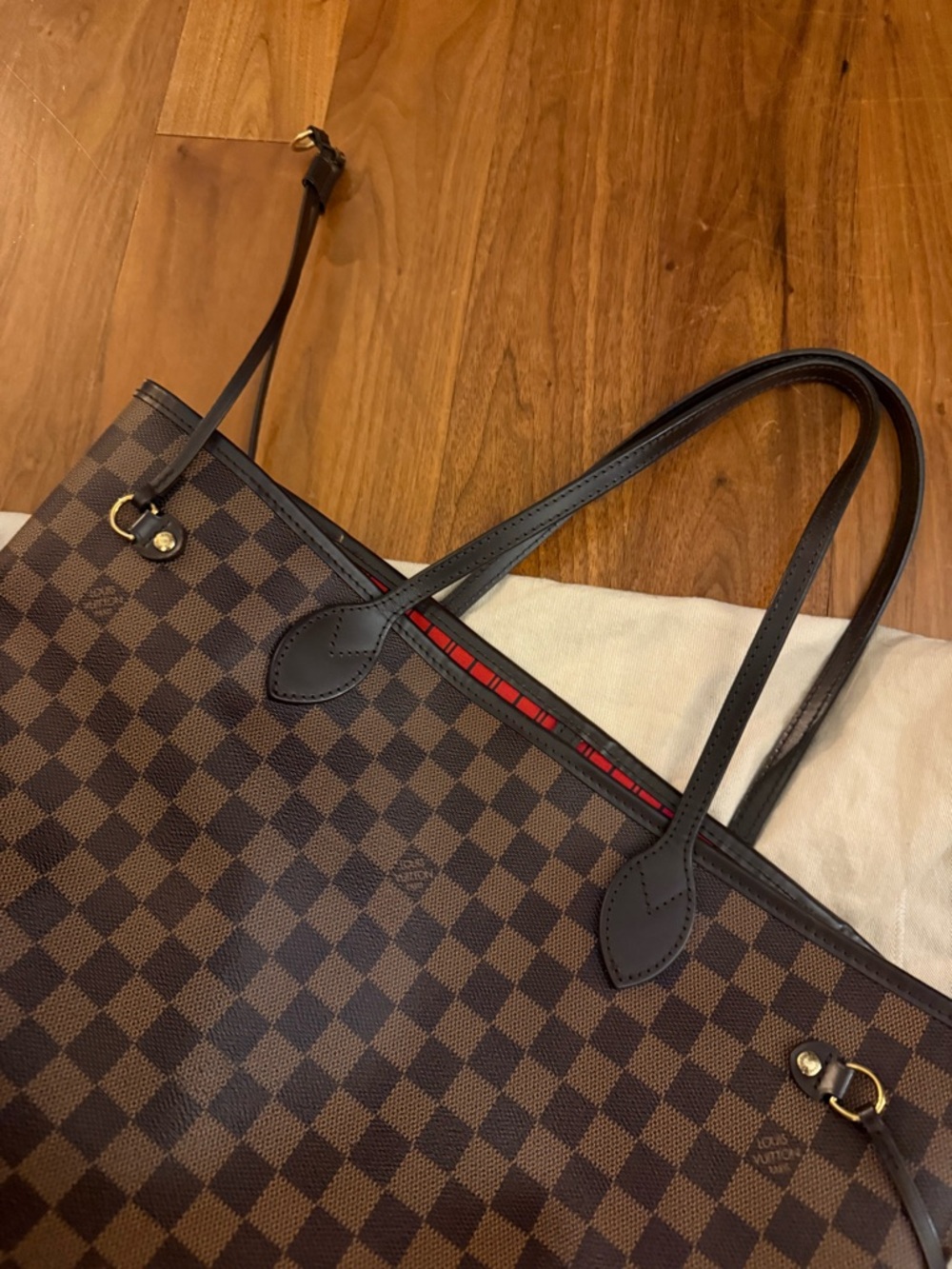 Authentic Louis Vuitton Neverfull MM Damier Ebene Tote Bag - Picture 7 of 7